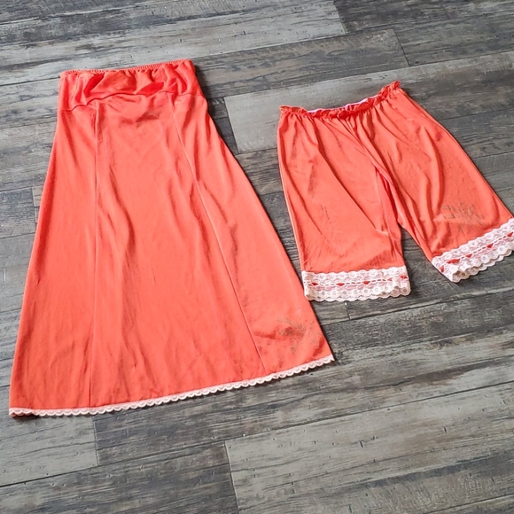 Free People Other - Free People Strapless Lace Trimmed 2 piece PJ Set